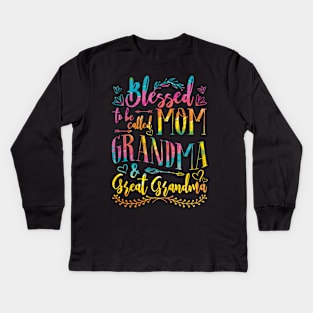 Blessed to be called Grandma and Great Grandma Kids Long Sleeve T-Shirt